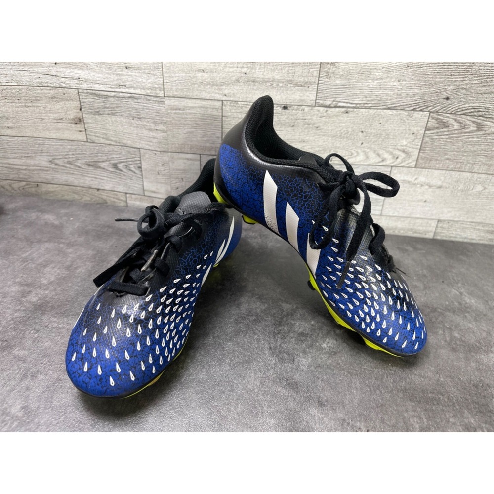 Adidas Predator Soccer Cleats Youth Kids Boy 1M Shoes Blue Leather FY0626 indoor